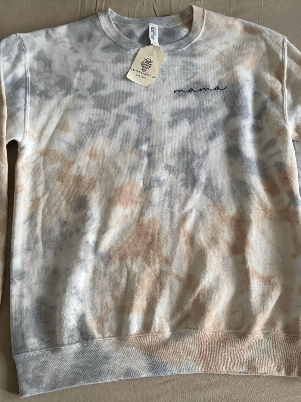NWT Mama Tie-Dye Crewneck Sweatshirt Gray Blush | Small or 2XL